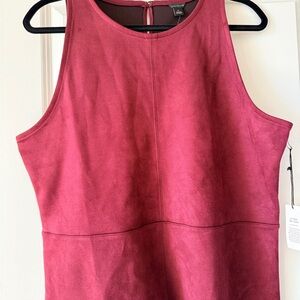 Ann Taylor Deep Red Sleeveless Top